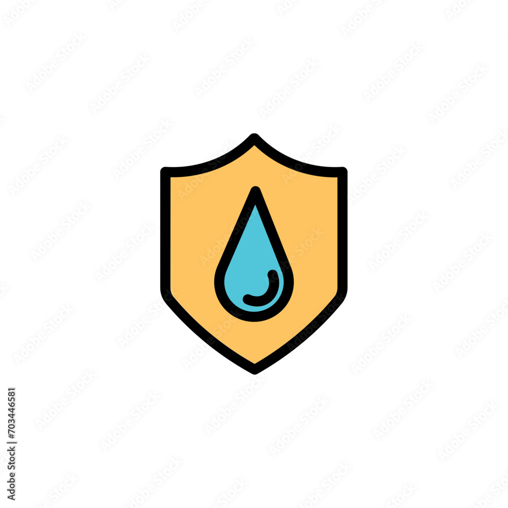 Fabric Proof Water Filled Outline Icon Fabric Proof Water Filled Outline Icon