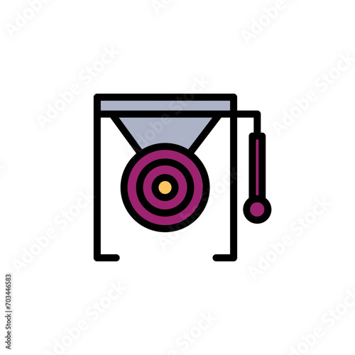 Chime Cymbal Gong Filled Outline Icon