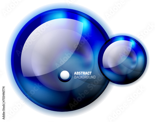 Abstract Blue Glass Circle Banner Template