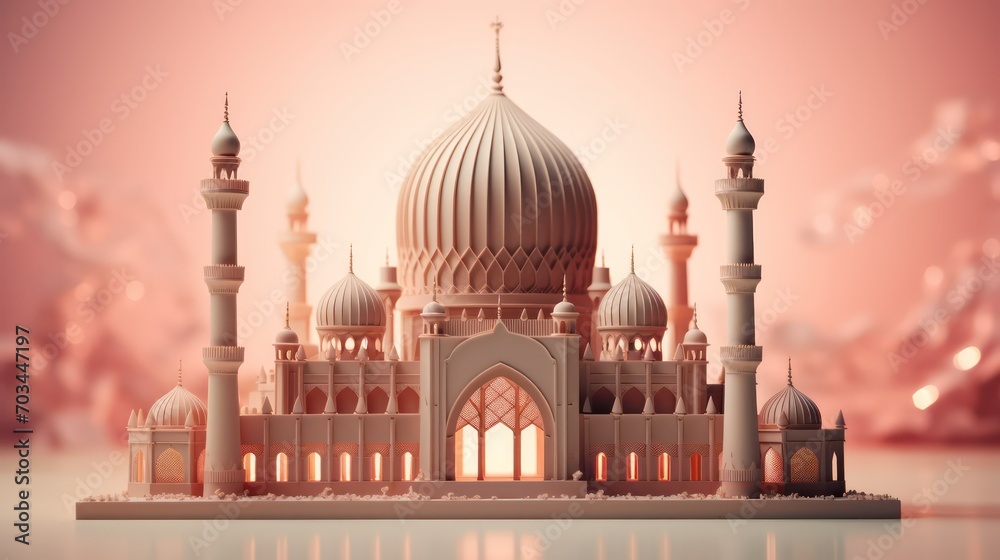 Fototapeta premium Islamic mosque. Eid Mubarak concept