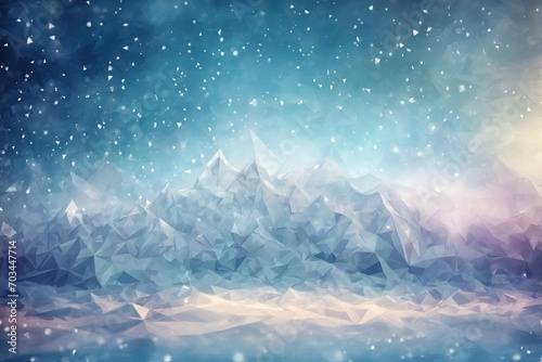abstract winter polygonal landscape of triangles background. ai generative