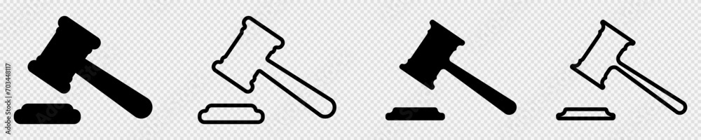 Judge hummer line and solid silhouette icon. Justice or auction gavel Judge hummer line and solid silhouette icon. Justice or auction gavel