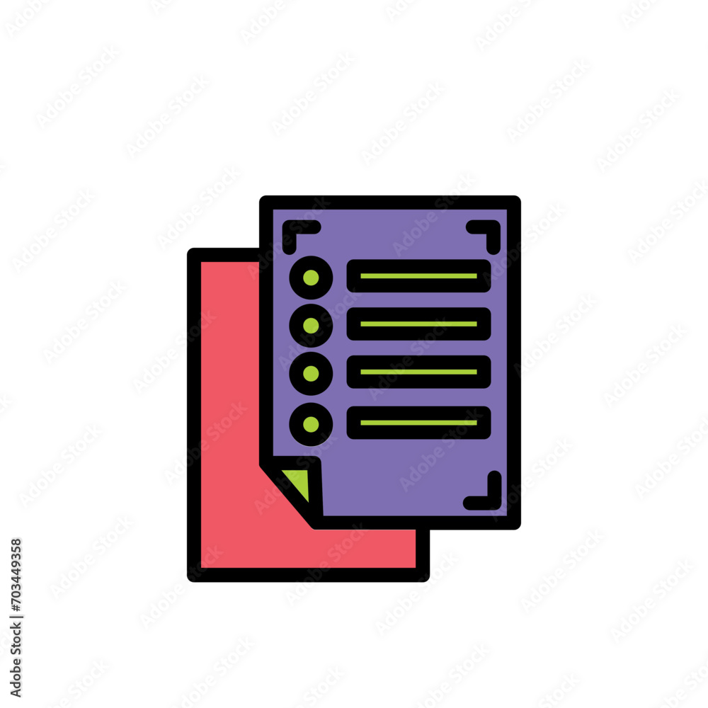 List Menu Paper Filled Outline Icon List Menu Paper Filled Outline Icon
