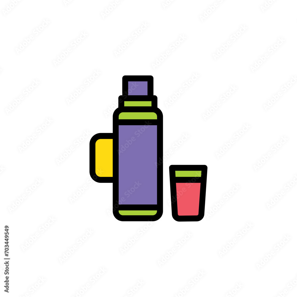 Thermos Flask Thermo Filled Outline Icon Thermos Flask Thermo Filled Outline Icon