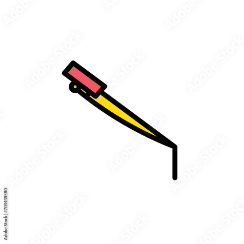 Winter Fish Hook Filled Outline Icon