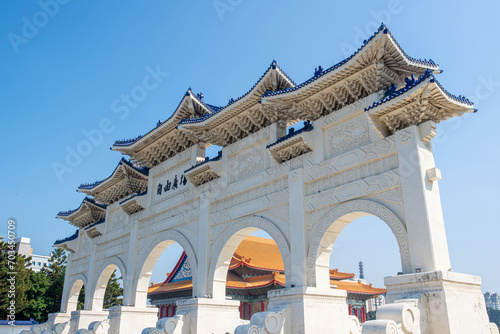 The main gate of National Chiang Kai-shek (CKS) Memorial Hall, the landmark for tourist attraction in Taiwan.