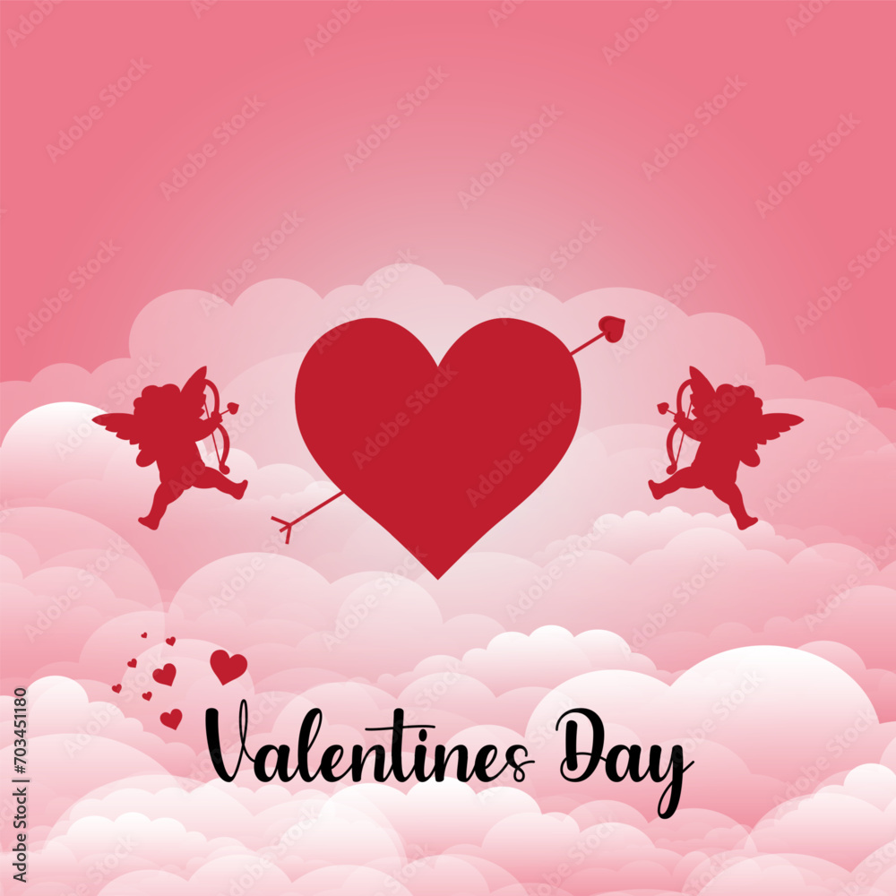 Happy Valentines Day vector illustration. It is suitable for card, banner, or poster