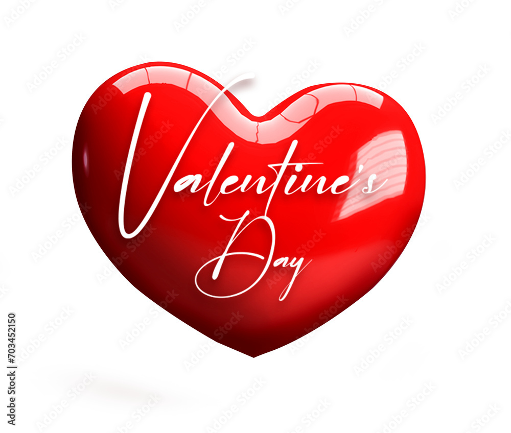 Valentine's Day Love Heart Shape Transparent Background