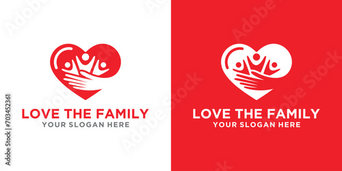 illustration icon with the concept of preserving humanity. love logo design concept with human and hugging hands. humanitarian concern logo	