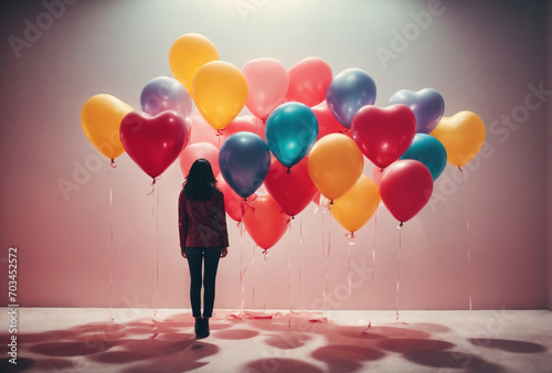 woman with colorful balloons © Anna Gold Stock