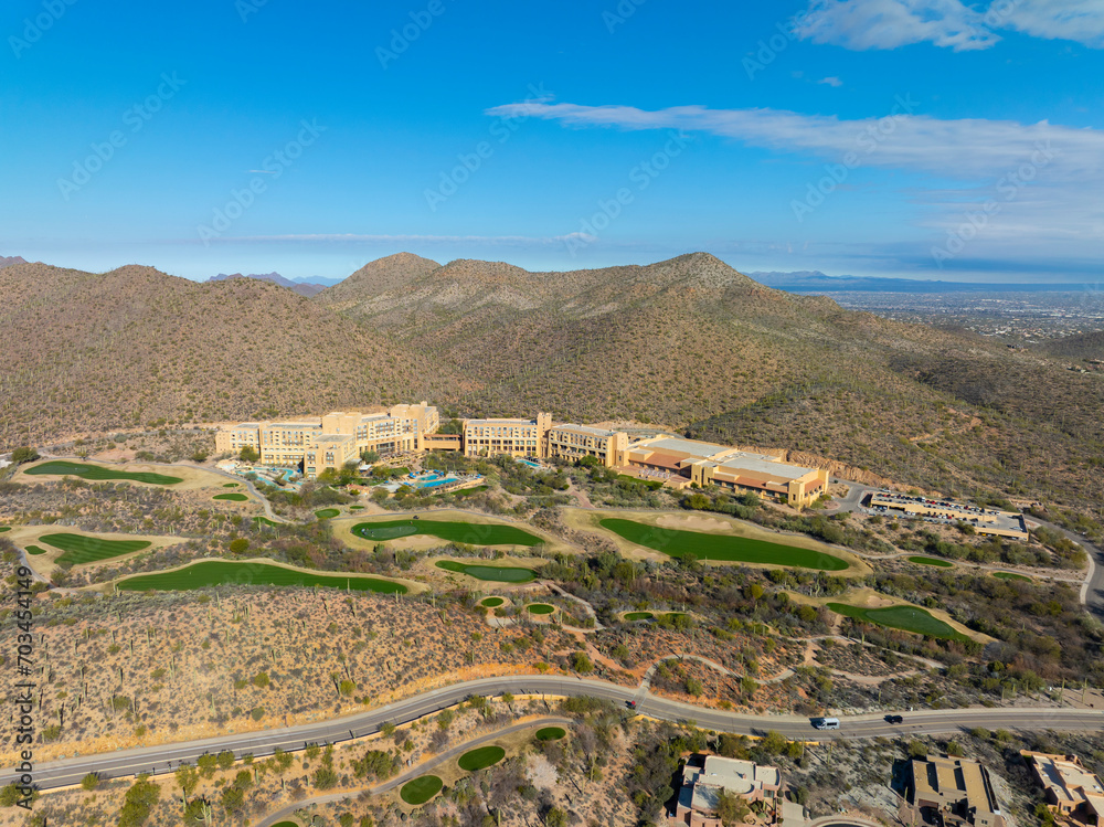 JW Marriott Tucson Starr Pass Resort and Spa next to Saguaro National Park in city of Tucson, Arizona AZ, USA. 