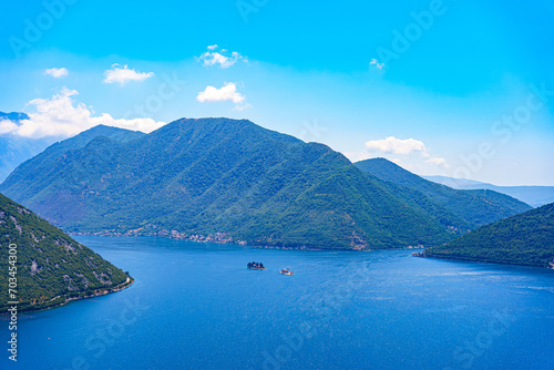 Sveti Nikola Church, or St. Nicholas Church, is a Catholic church that dates back to 1691 and is located in the main square of Perast. Montenegro. Town Perast.