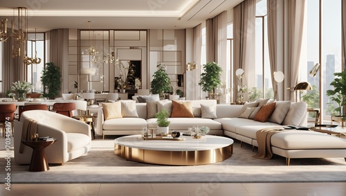  Exquisite Luxury  Photorealistic 3D Render of an Elegant Living Room 