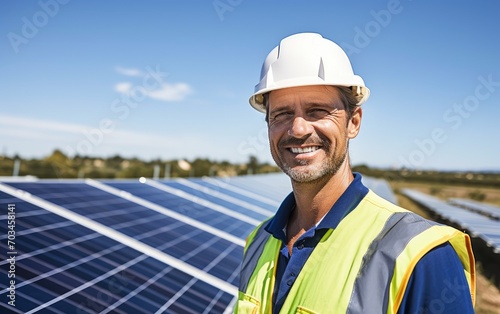 Portrait of a solar farm wo...