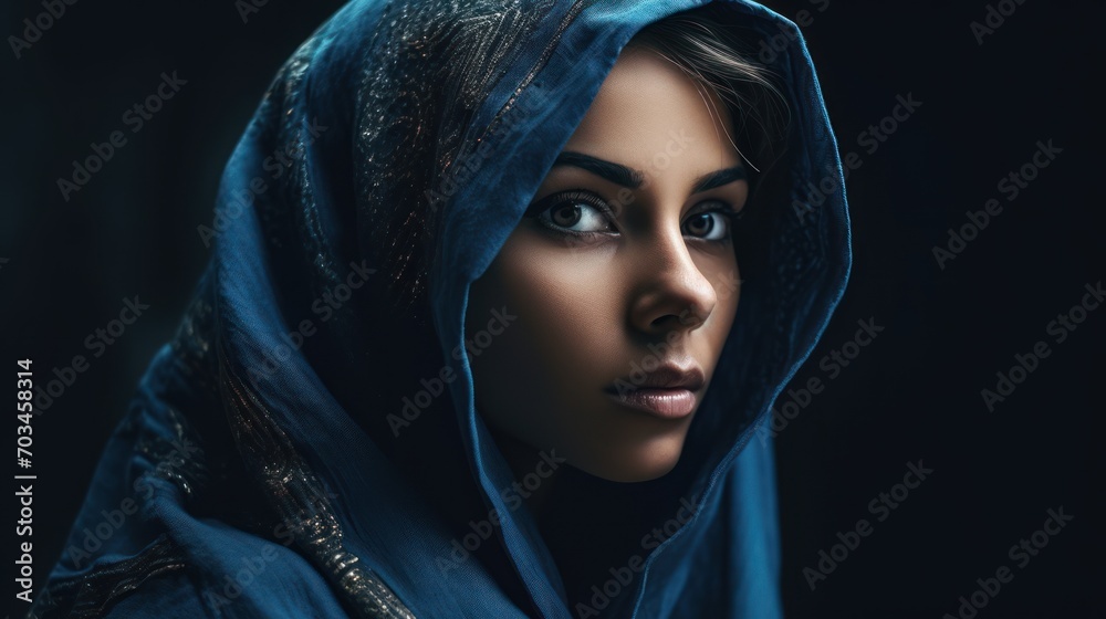 Naklejka premium A woman in an Arabian cape