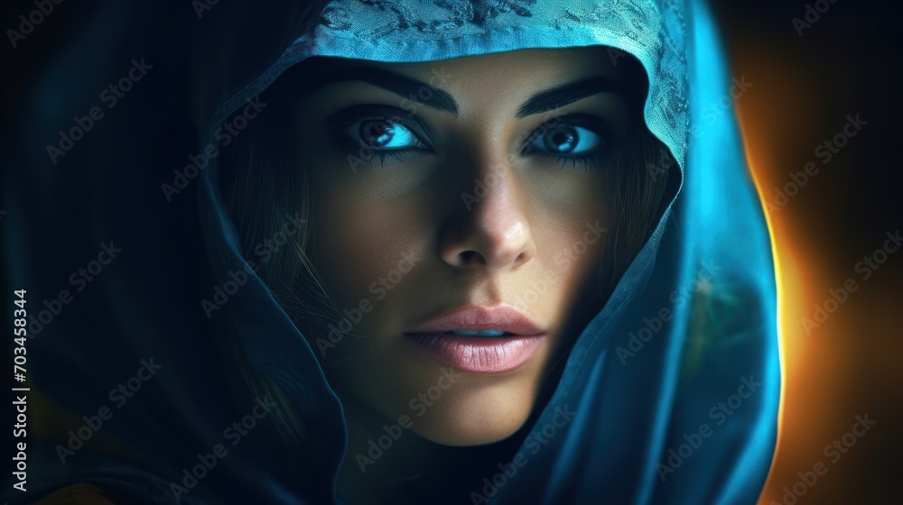 Naklejka premium A woman in an Arabian cape