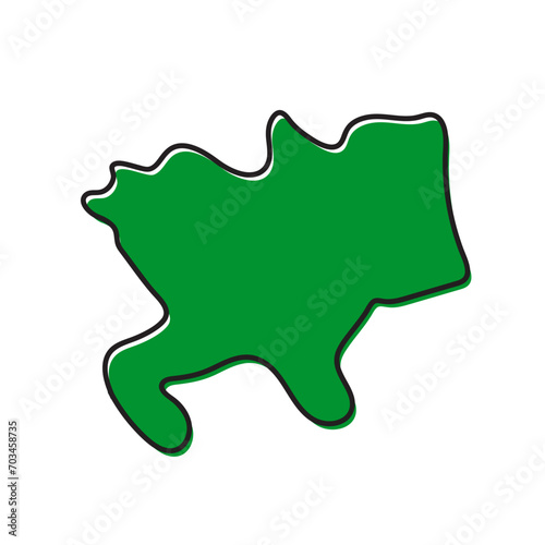kandy district of Sri lanka vector map illustration.