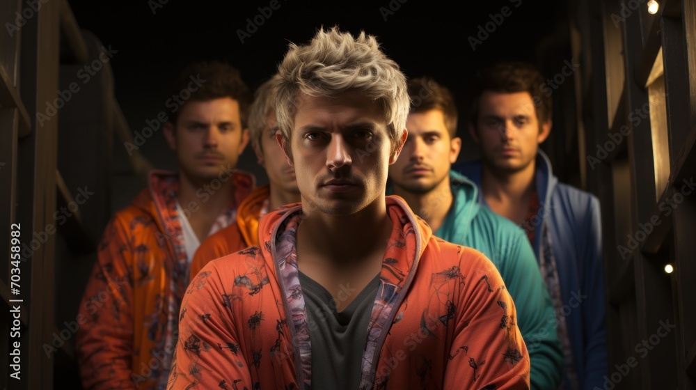 Fototapeta premium all-male slumber party fashion show