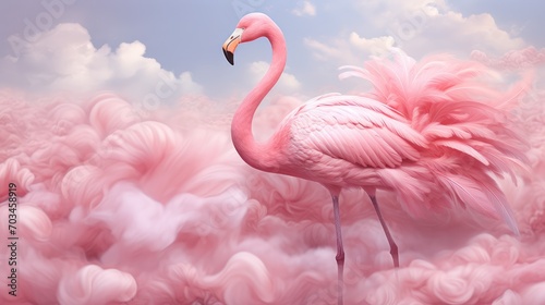 pink flamingo in water photo