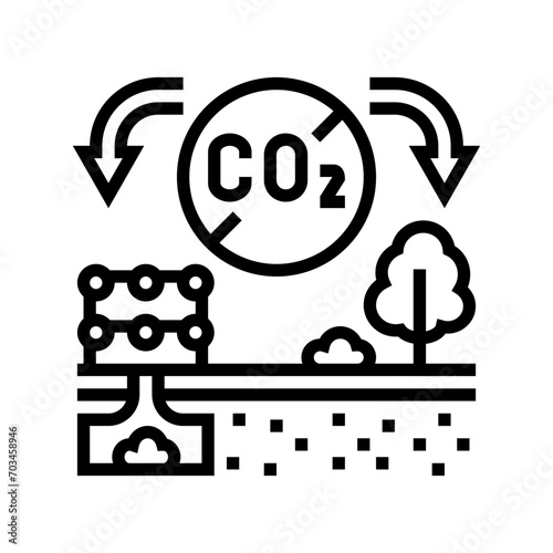 removal carbon line icon vector. removal carbon sign. isolated contour symbol black illustration