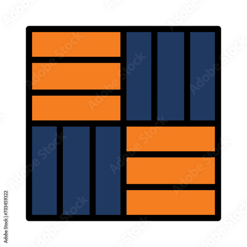 Pattern Floor Wood Filled Outline Icon