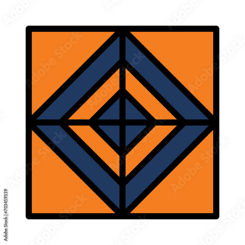 Pattern Floor Wood Filled Outline Icon