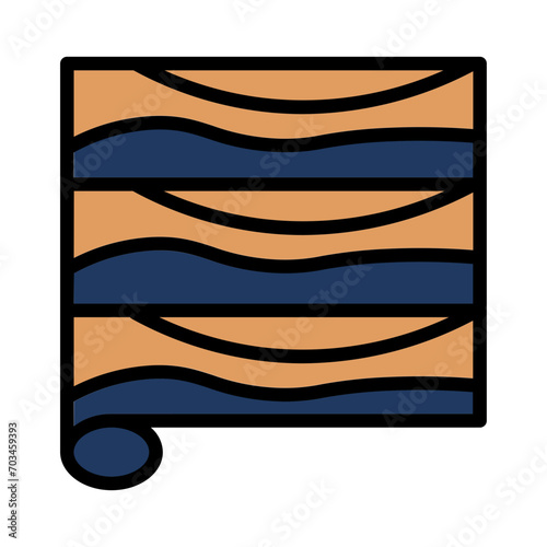 Veneer Wood Wooden Filled Outline Icon
