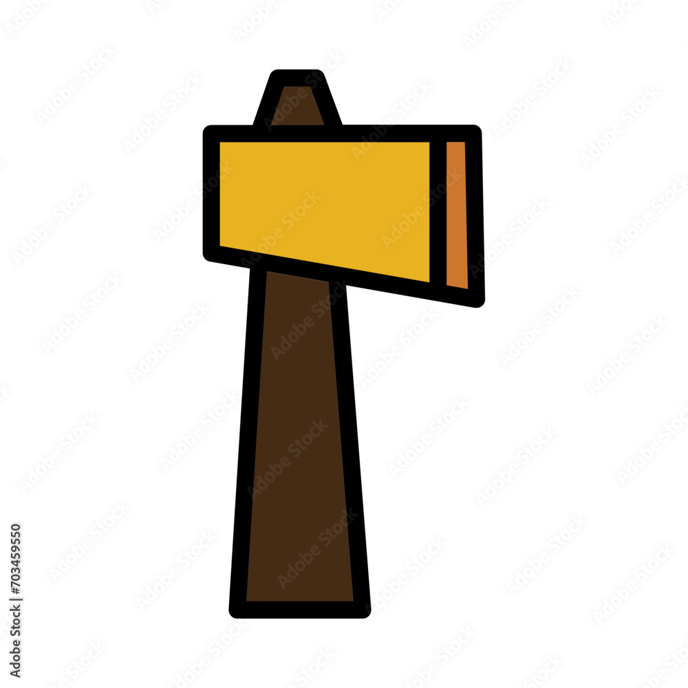 Axe Camp Wood Filled Outline Icon