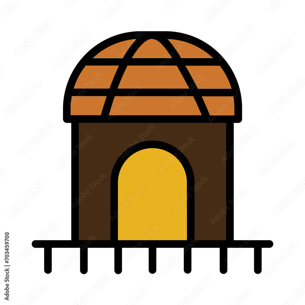 City Hut Planks Filled Outline Icon City Hut Planks Filled Outline Icon