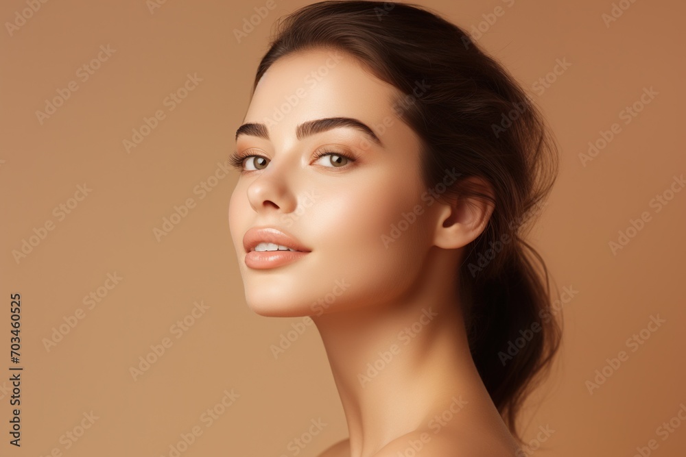 Portrait of beautiful young woman with clean fresh skin. Spa, healthcare. Portrait of beautiful young woman with clean fresh skin. Spa, healthcare.