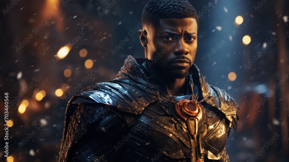 African american superhero Portrait of black man in fantastic costume African american superhero Portrait of black man in fantastic costume