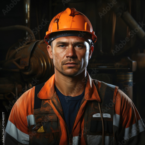Portrait of a oil rig worker
