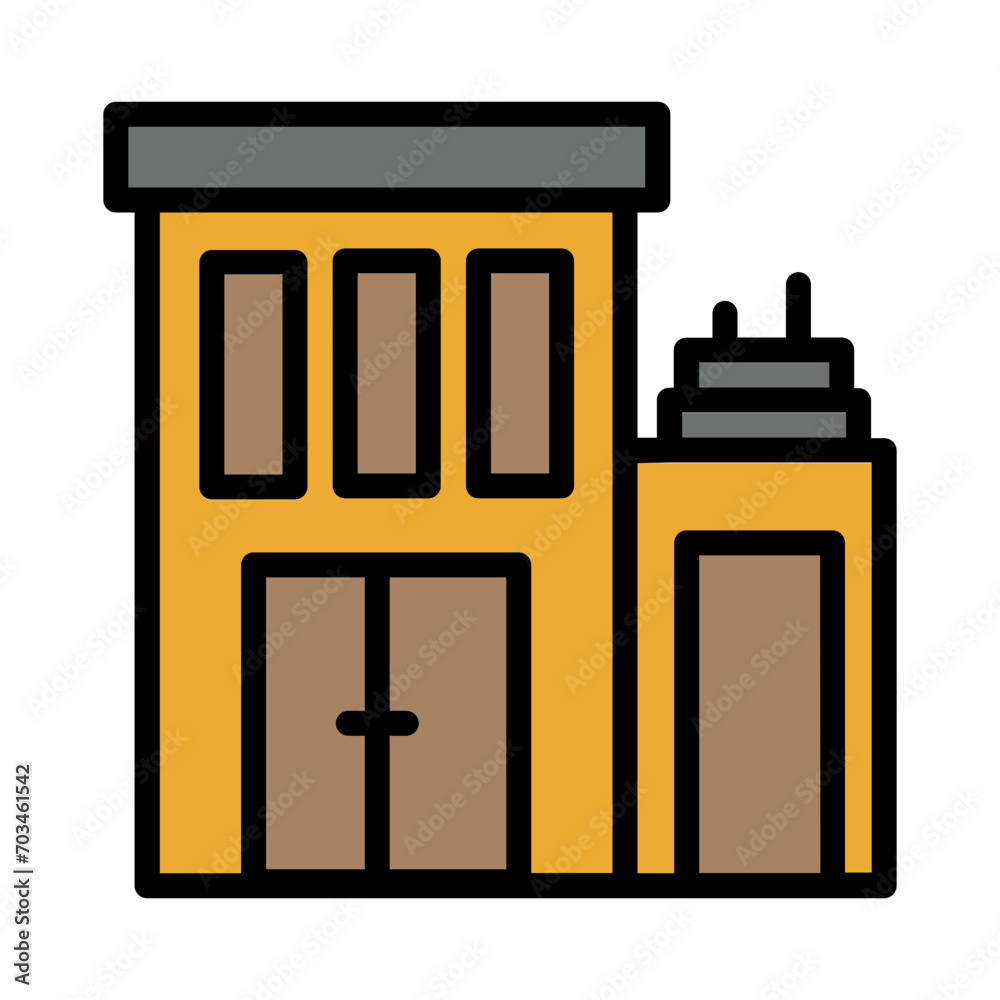 Building City Street Filled Outline Icon Building City Street Filled Outline Icon