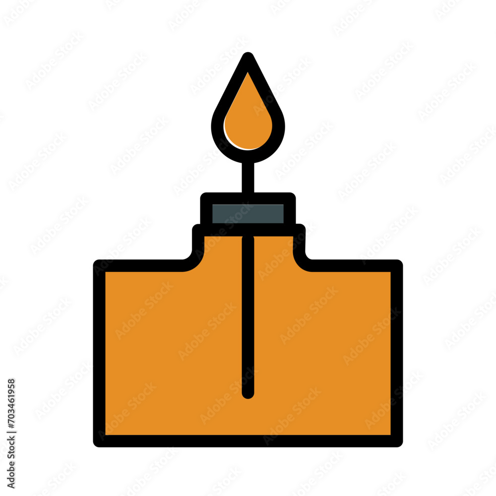 Burner Fire Flask Filled Outline Icon Burner Fire Flask Filled Outline Icon