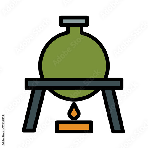 Burner Fire Flask Filled Outline Icon