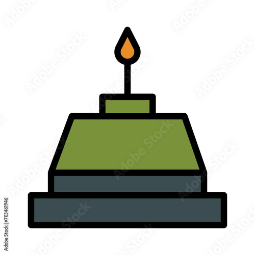 Candle Fire Flask Filled Outline Icon