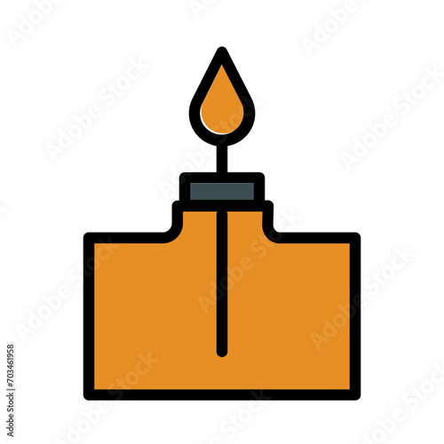 Burner Fire Flask Filled Outline Icon