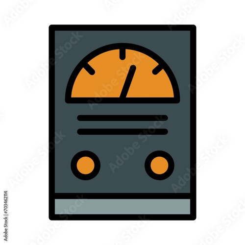 Laboratory Voltage Voltmeter Filled Outline Icon