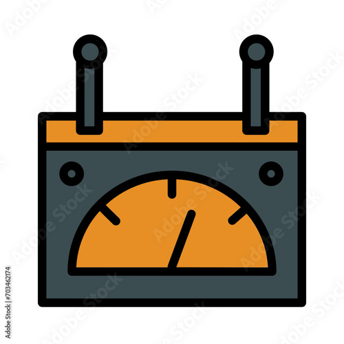 Laboratory Voltage Voltmeter Filled Outline Icon