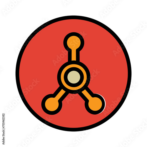 Atom Cell Charge Filled Outline Icon