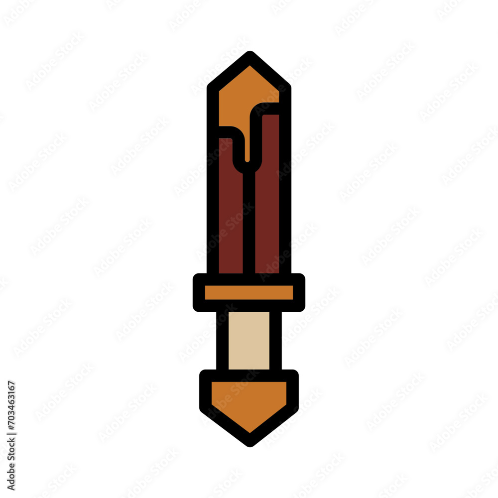 Battle Bloody Sword Filled Outline Icon Battle Bloody Sword Filled Outline Icon