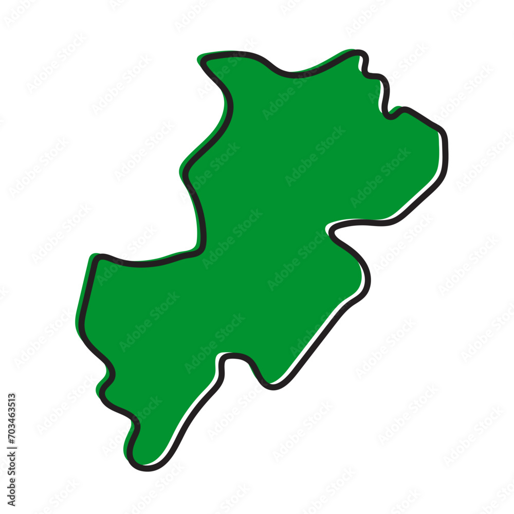 Vavuniya district of Sri lanka vector map illustration.