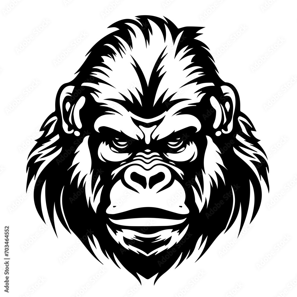 Majestic Gorilla Head Vector