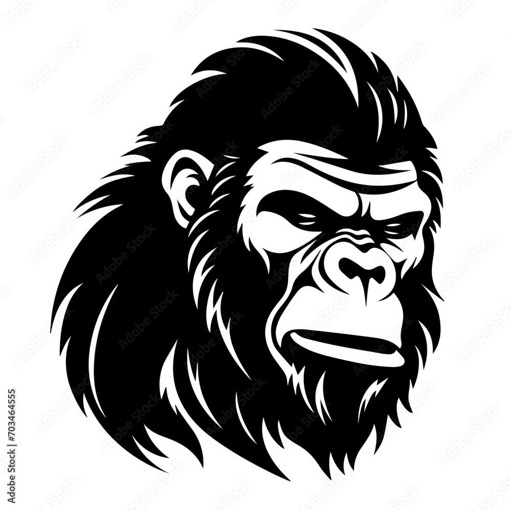 Majestic Gorilla Head Vector Majestic Gorilla Head Vector