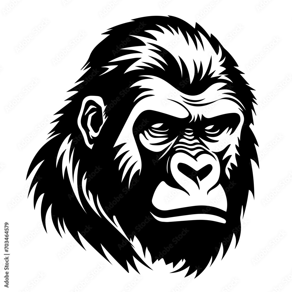 Majestic Gorilla Head Vector