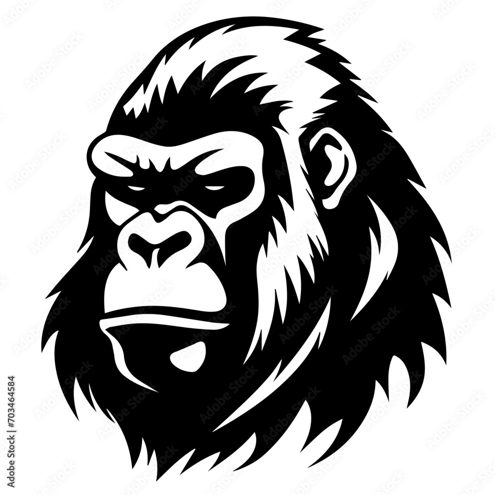 Majestic Gorilla Head Vector