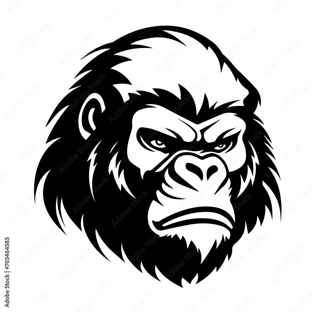 Majestic Gorilla Head Vector