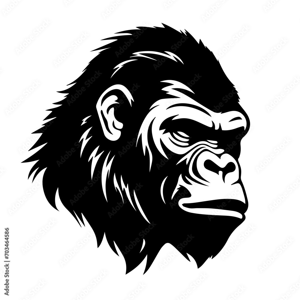 Majestic Gorilla Head Vector