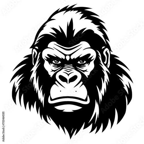 Majestic Gorilla Head Vector