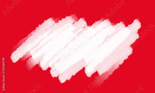 a red background with white paint strokes